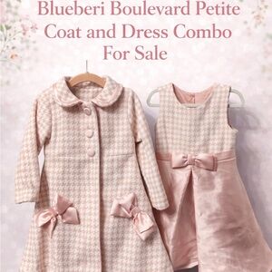 Blueberi Boulevard Pink Coat and Dress Combo